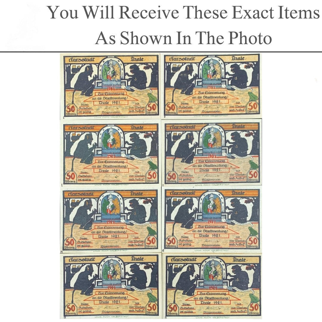 Germany Notgeld THAIE 50 Pfennig Set 8 pcs