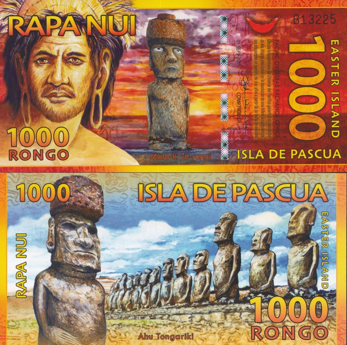 Easter Island 1000 Rongo 2011 Polymer Test note UNC
