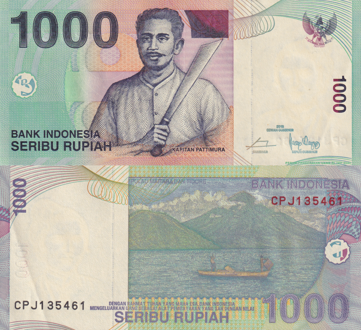 Indonesia 1000 Rupiah 2000-2016 P 141 Random Years AU Lot 10 pcs 1/10 Bundle