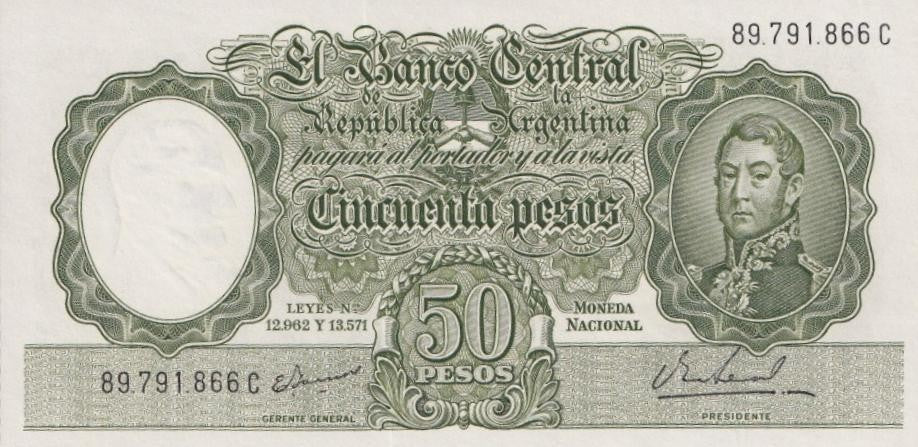 Argentina 50 Pesos 1942-1968 P 271(8) UNC