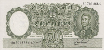 Argentina 50 Pesos 1942-1968 P 271(8) UNC