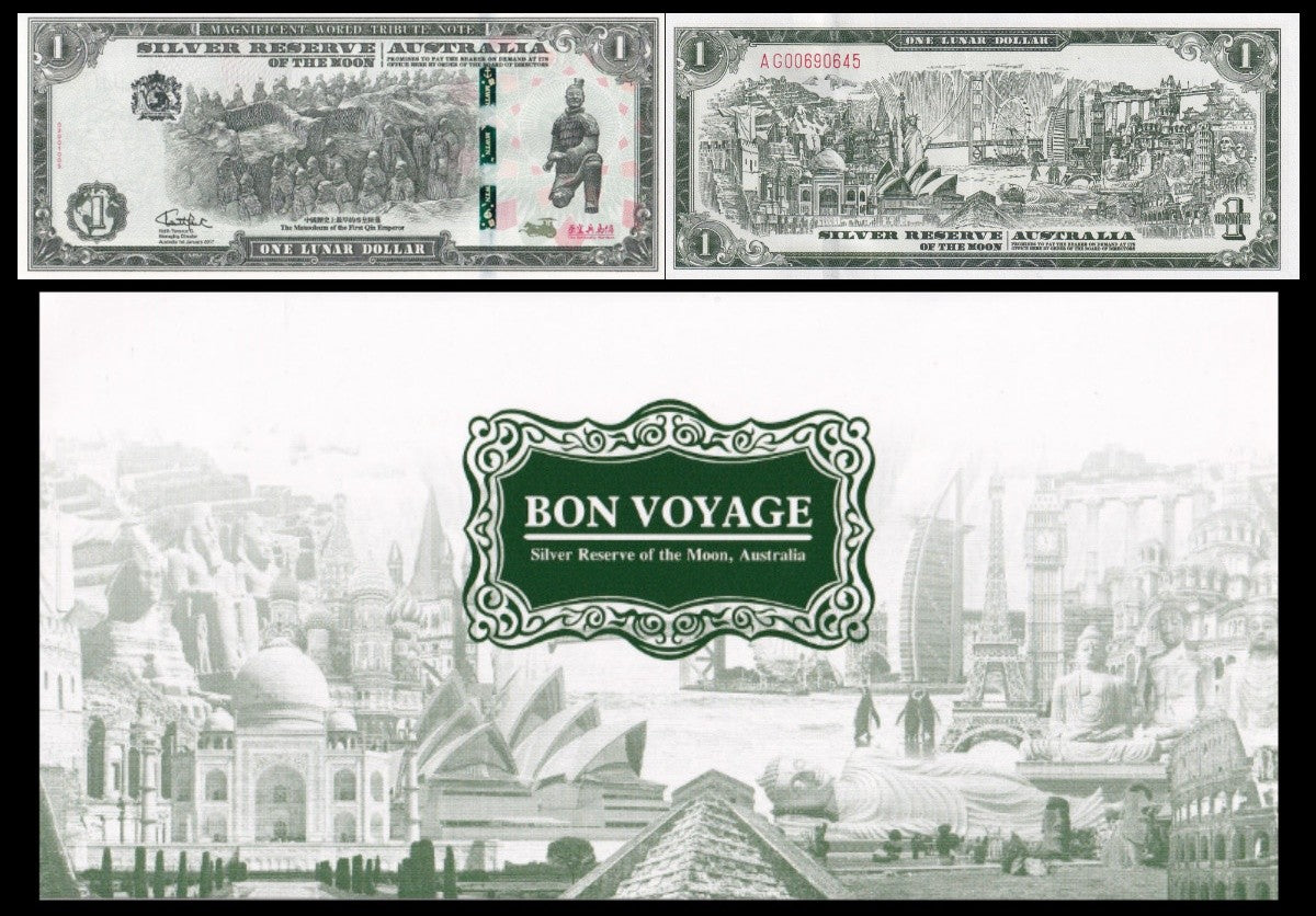 Australia 1 Lunar Dollar 2017 Silver Reserve of The Moon UNC With Folder