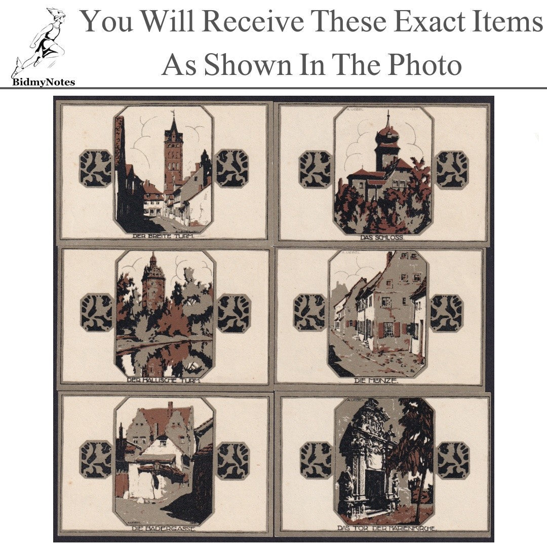 Germany Notgeld DELTZSCH 50 Pfennig 1921 Set 6 pcs