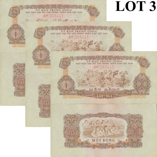 Viet Nam Vietnam South 1 Dong ND 1963 P R4 AU Lot 3 pcs