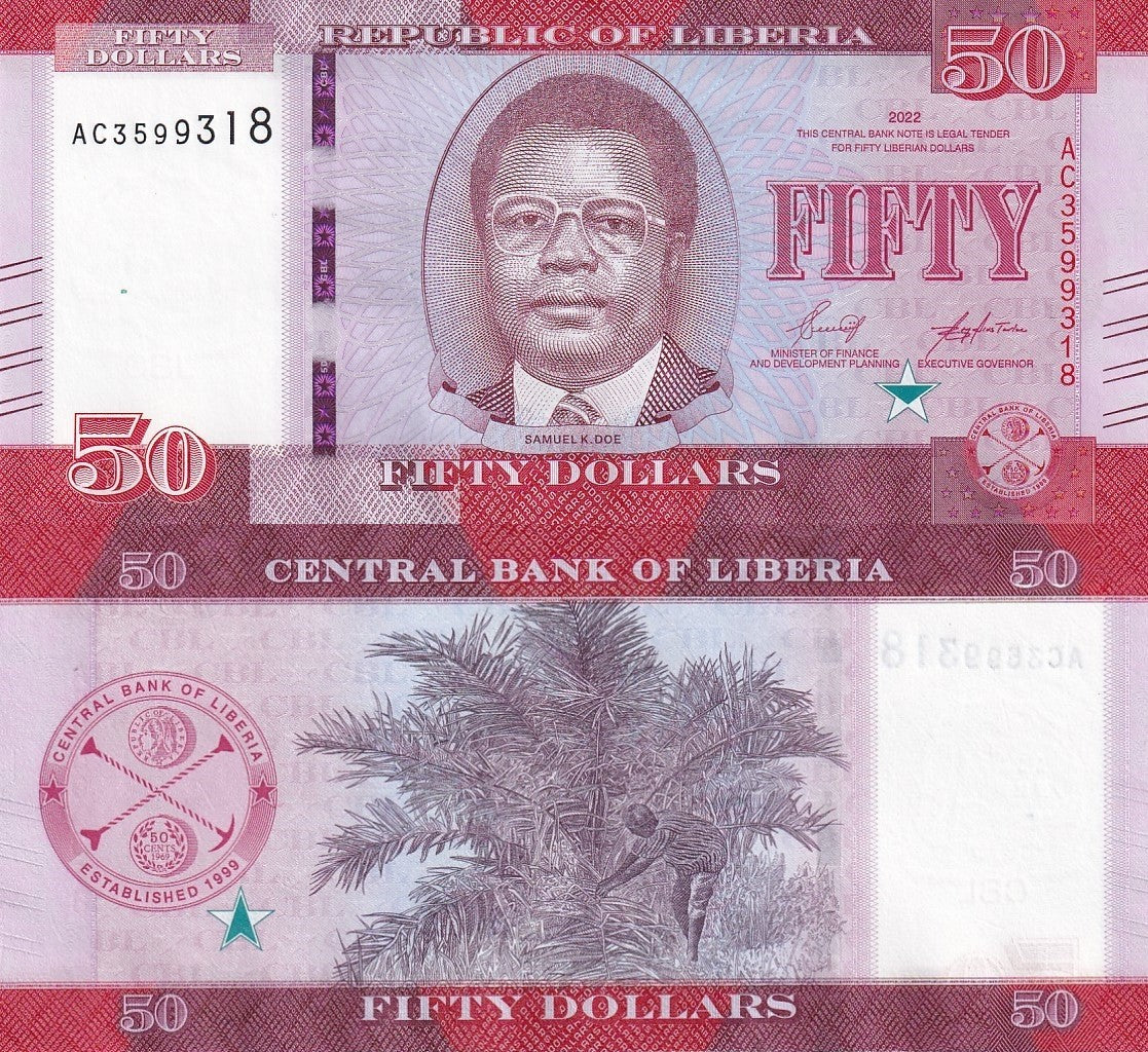 Liberia 50 Dollars 2022 P 40 UNC