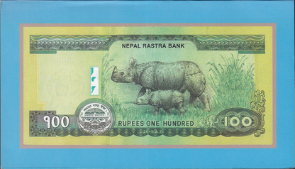 Nepal 100 Rupees 2019 P 80 UNC LOW SERIAL NO. 000XXX With Folder