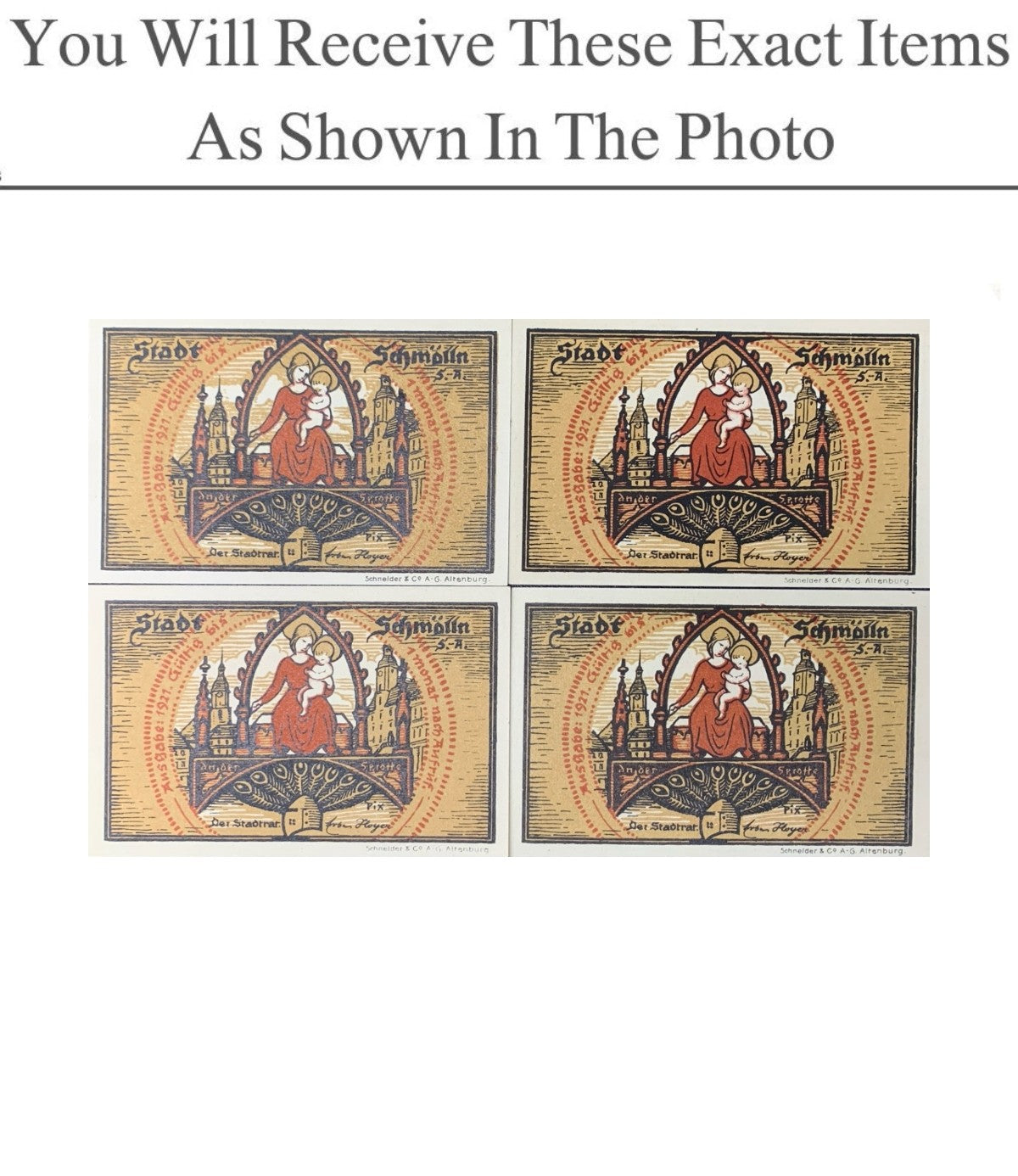 Germany Notgeld SCHMOLLN 10 20 25 75 Pfennig 1921 Full Set 4 pcs