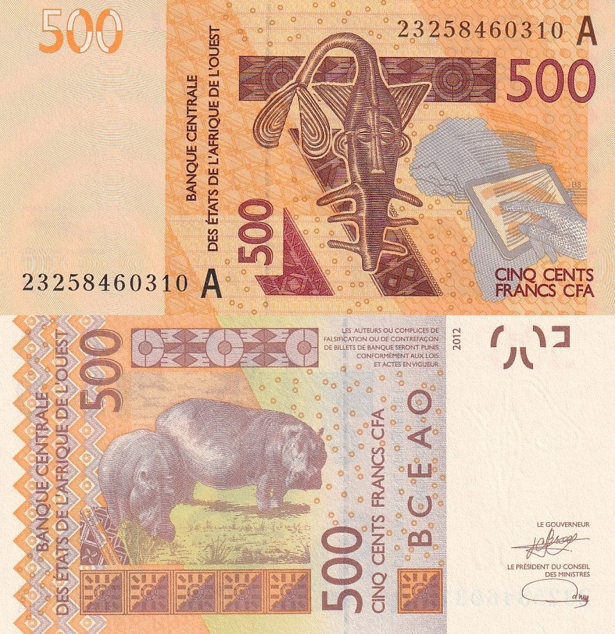 West African States Ivory Coast 500 Francs 2023 P 119A Code A UNC