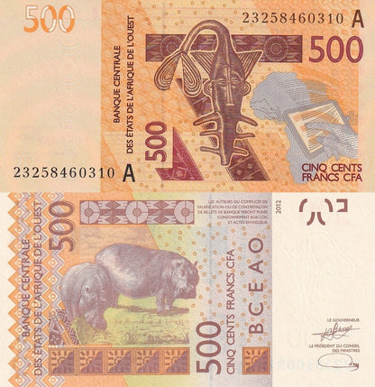 West African States Ivory Coast 500 Francs 2023 P 119A Code A UNC