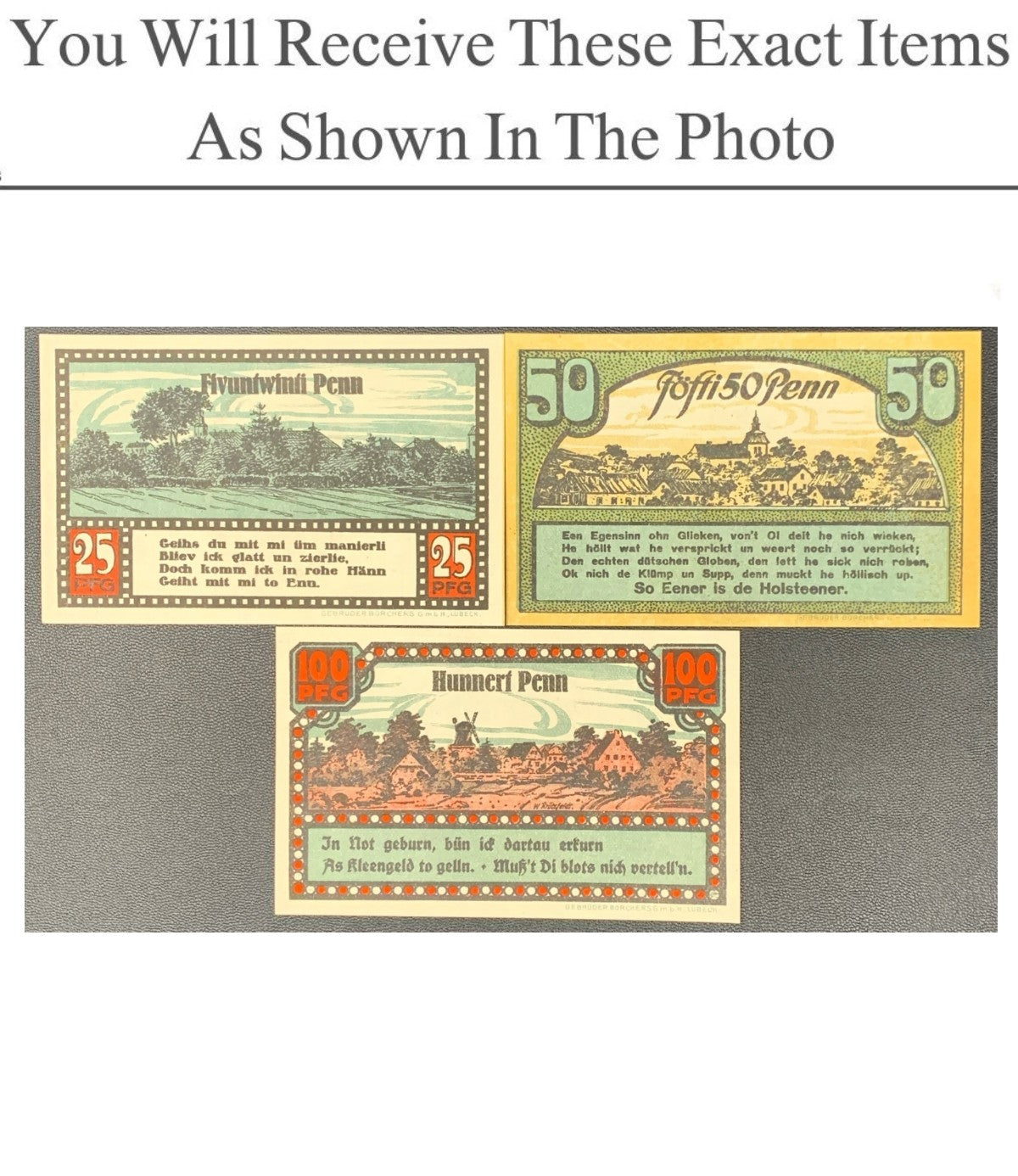 Germany Notgeld AHRENSBOK 25 50 100 Pfennig 1920 Full Set 3 pcs
