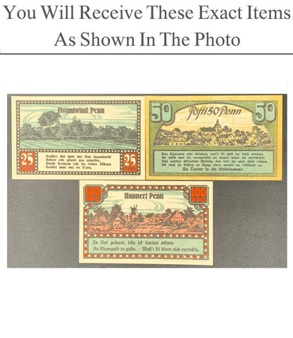 Germany Notgeld AHRENSBOK 25 50 100 Pfennig 1920 Full Set 3 pcs