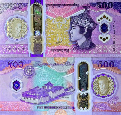 Bhutan 500 Ngultrum 2025 2026 P New Design Polymer UNC Commemorative