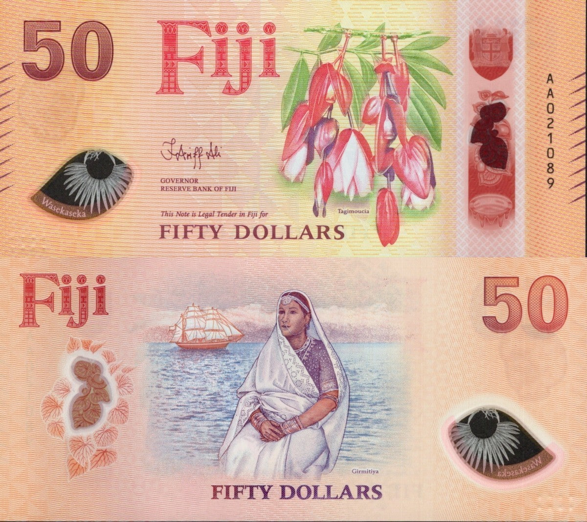 Fiji 50 Dollars 2026 P New Polymer Design UNC AA Prefix With Folder