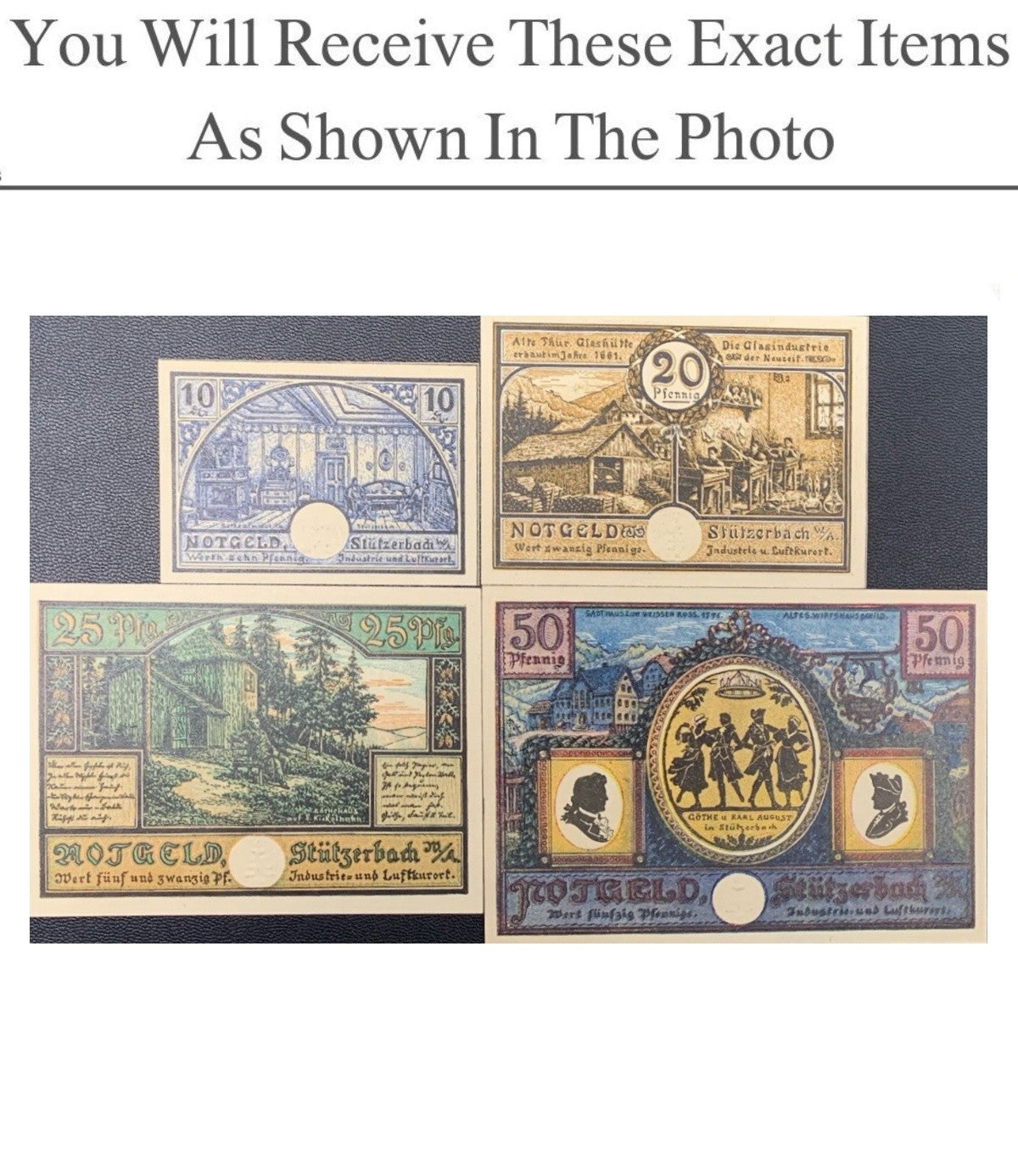 Germany Notgeld STUTZERBACH 10 20 25 50 Pfennig 1921 Full Set 4 pcs
