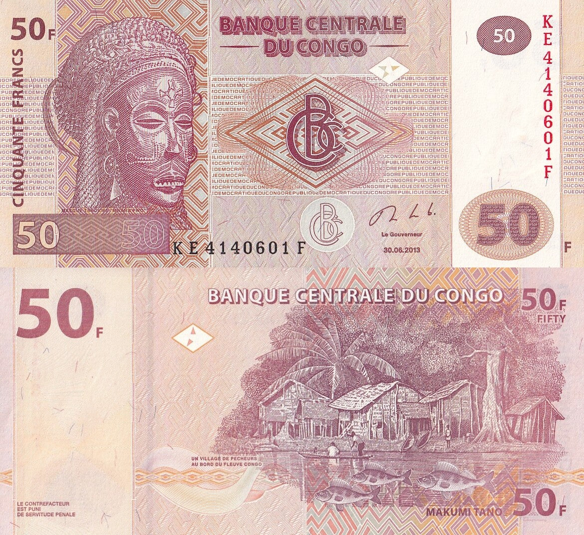 Congo Democratic Republic 50 Francs 2013 P 97a UNC