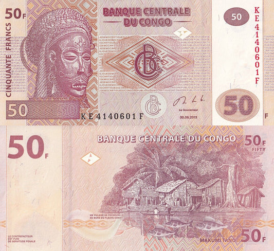 Congo Democratic Republic 50 Francs 2013 P 97a UNC