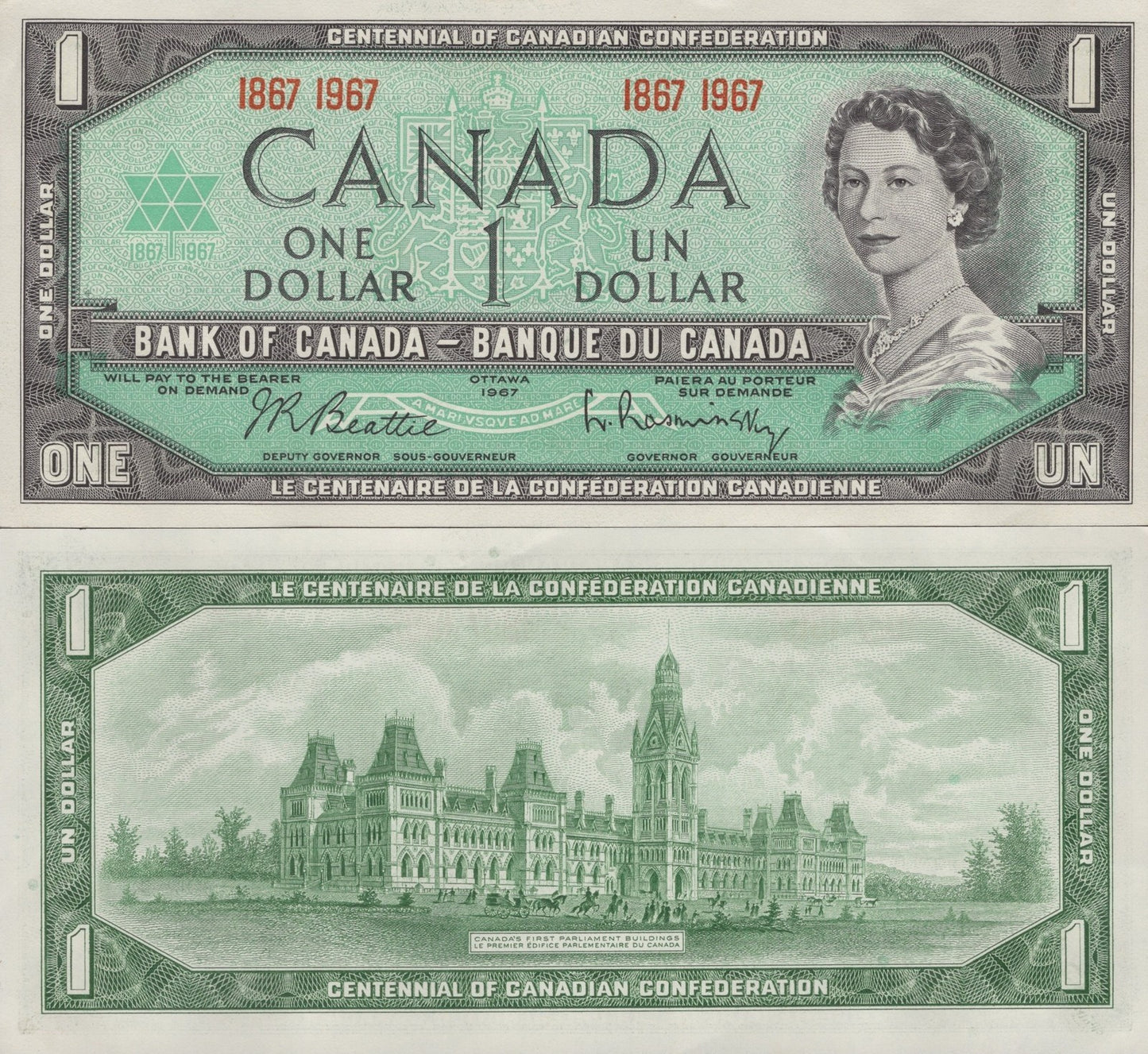 Canada 1 Dollar 1967 P 84a AU Commemorative