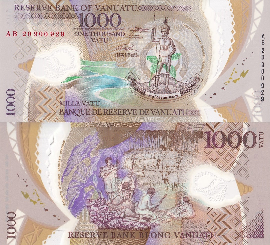Vanuatu 1000 Vatu 2020 (2023) P 13b Polymer UNC