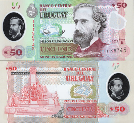 Uruguay 50 Pesos 2021 P 102 Polymer UNC