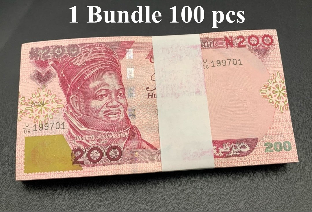 Nigeria 200 Naira 2024 P 47 UNC 1 Bundle Lot 100 pcs