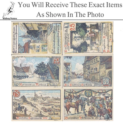 Germany Notgeld BUTTSTADT 25 50 75 Pfennig 1921 Set 6 pcs