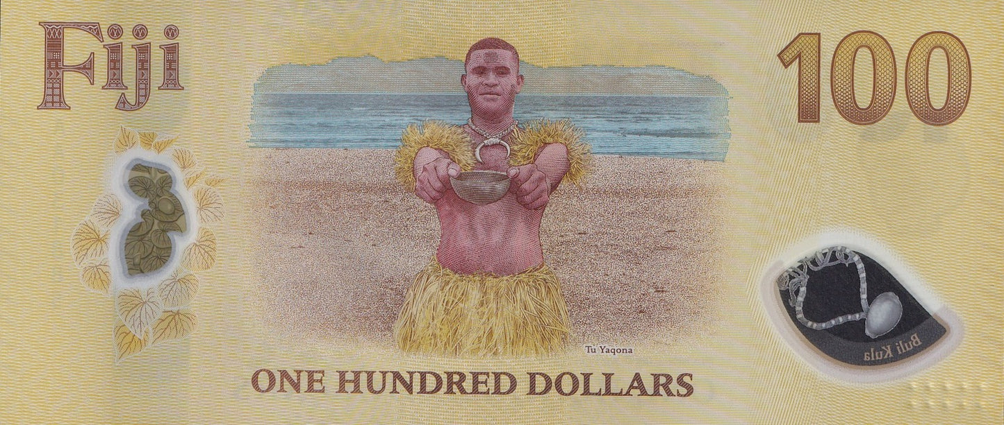 Fiji 100 Dollars 2026 P New Design Polymer AA Prefix UNC