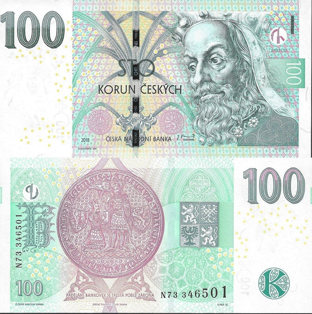 Czech Republic 100 Korun 2018 P 18 UNC