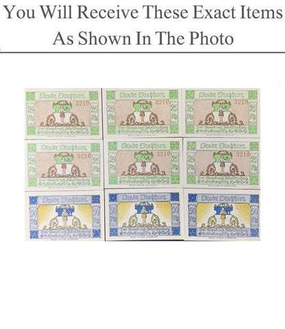 Germany Notgeld STASSFURT 25 50 Pfennig 1921 Full Set 9 pcs