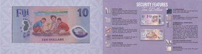 Fiji 10 Dollars 2026 P New Polymer Design UNC AA prefix With Folder