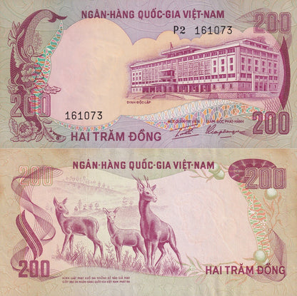 Viet Nam Vietnam South 200 Dong ND 1972 P 32 UNC FOXING