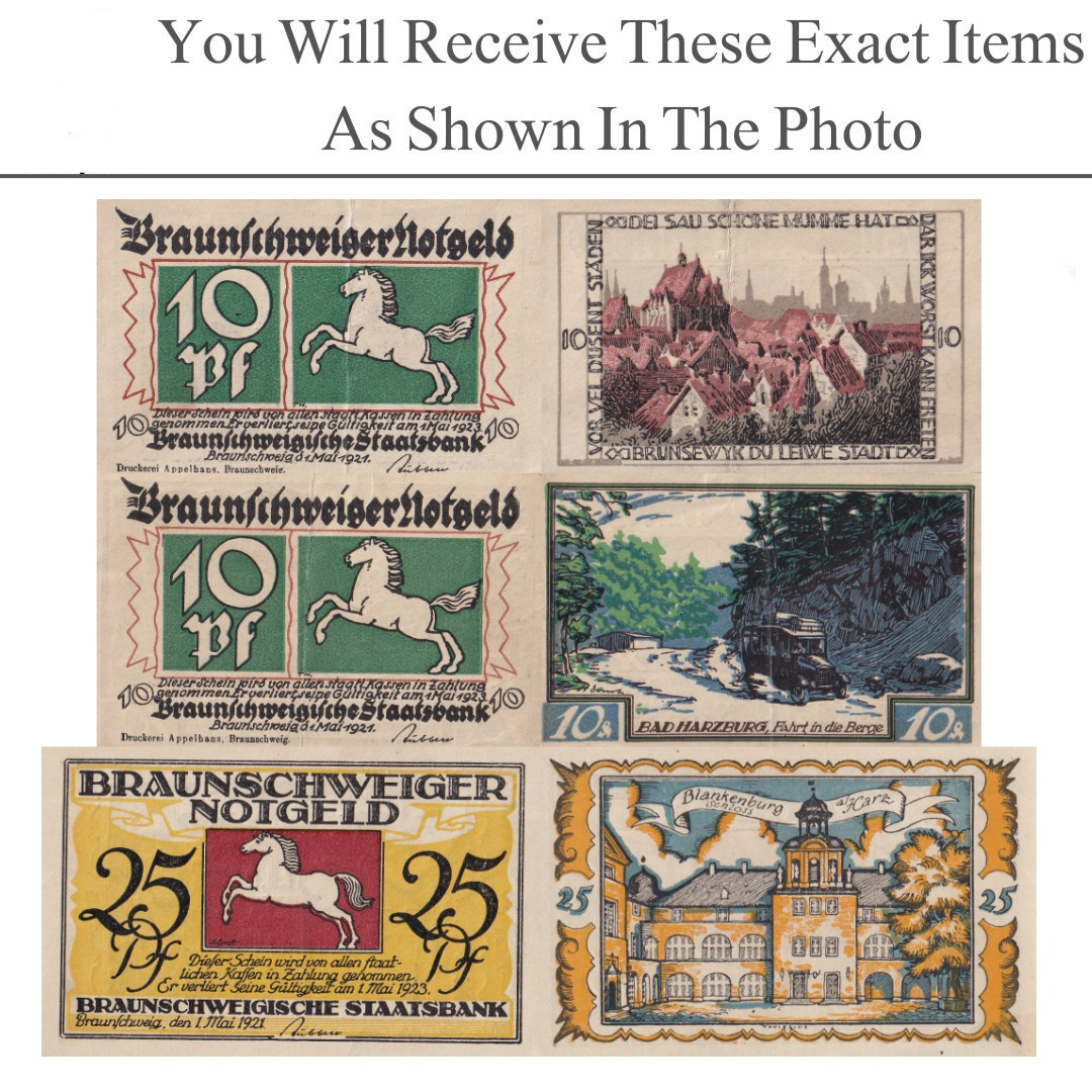Germany Notgeld BRAUNSCHWGIG 10 25 Pfennig 1921 Set 3 pcs
