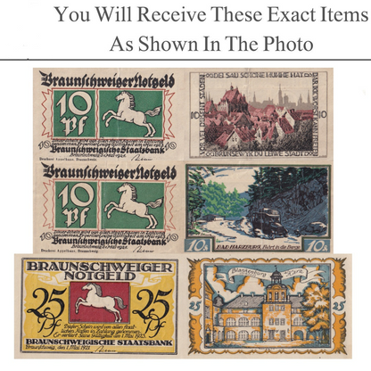 Germany Notgeld BRAUNSCHWGIG 10 25 Pfennig 1921 Set 3 pcs