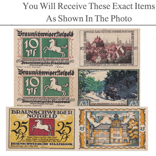Germany Notgeld BRAUNSCHWGIG 10 25 Pfennig 1921 Set 3 pcs