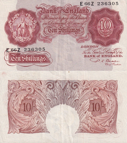 Great Britain 10 Shillings ND 1948-1960 P 368 VF MINOR FOXING