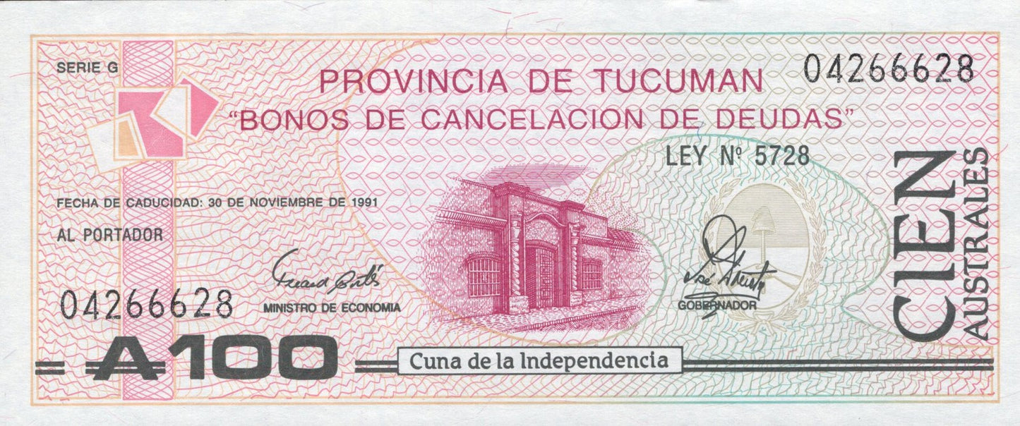 Argentina 100 Australes 1991 P S2715(1) UNC
