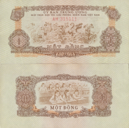 Viet Nam Vietnam South 1 Dong ND 1963 P R4 Less UNC 1/20 Bundle Lot 5 pcs