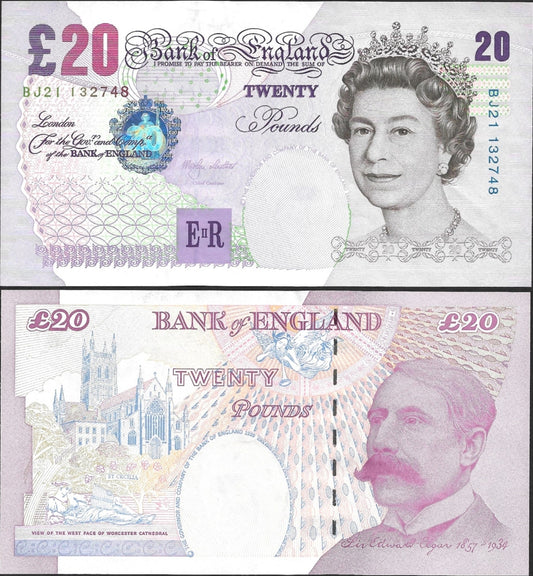 Great Britain 20 Pounds ND 1999-2006 P 390a Queen Elizabeth ll AU