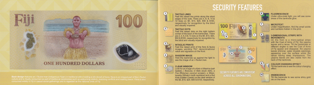 Fiji 5-100 $ 2026 P New Polymer Design UNC Set 5 pcs AA Prefix Match LOW S/N W/F