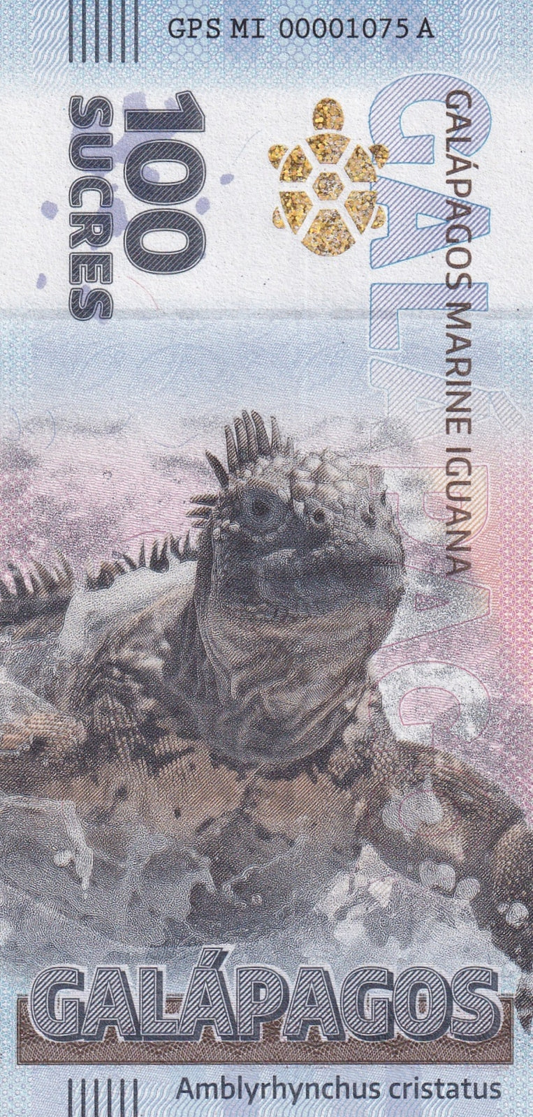 Galapagos Souvenir Note 100 Sucres Galapagos Marine Iguana UNC Test Note