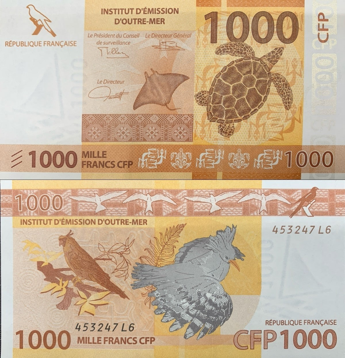 French PACIFIC TERRITORIES 1000 Francs CFP ND 2014 2021 P 6 UNC