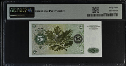 Germany Federal Republic 5 Deutsche Mark 1980 P 30b UNC PMG 67 EPQ 3rd TOP POP