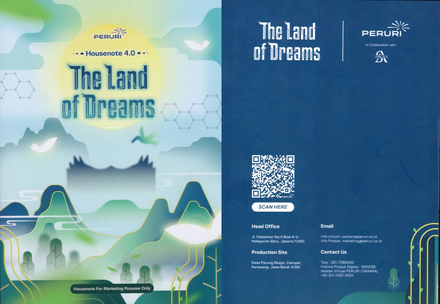 Indonesia PERURI Housenote 4.0 TEST NOTE The Land Of Dreams UNC With Folder