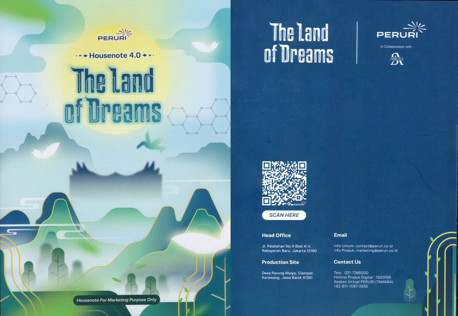 Indonesia PERURI Housenote 4.0 TEST NOTE The Land Of Dreams UNC With Folder