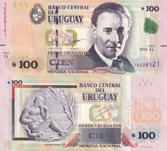 Uruguay 100 Pesos Uruguayos 2015 P 95a UNC