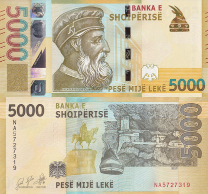 Albania 5000 Leke 2017 P 80 UNC