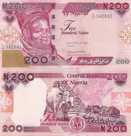 Nigeria 200 Naira 2022-2023 Random Year P 47 UNC New Design