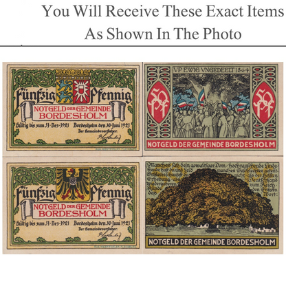 Germany Notgeld BORDESHOLM 50 Pfennig 1921 Set 2 pcs