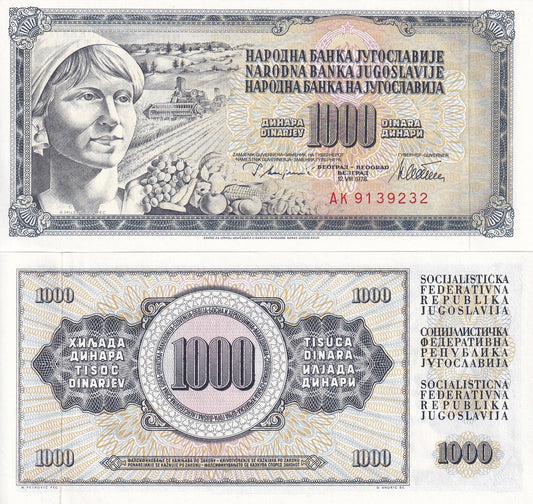 Yugoslavia 1000 Dinara 1978 P 92a UNC