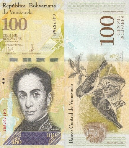 Venezuela 100000 Bolivares 2017 P 100 UNC