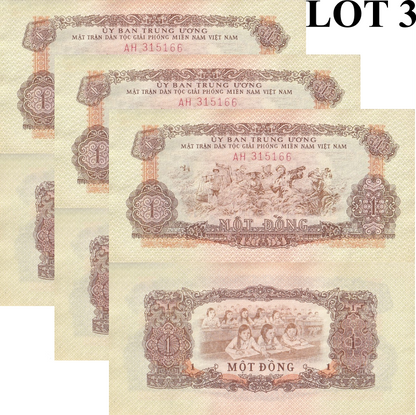 Viet Nam Vietnam 1 Dong 1963 P R3 UNC Less LOT 3 pcs